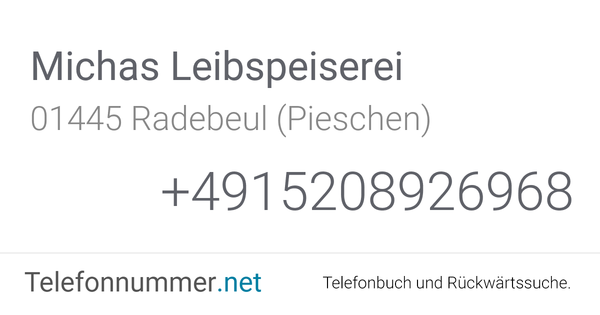 Michas Leibspeiserei Radebeul (Pieschen), Schildenstraße ...