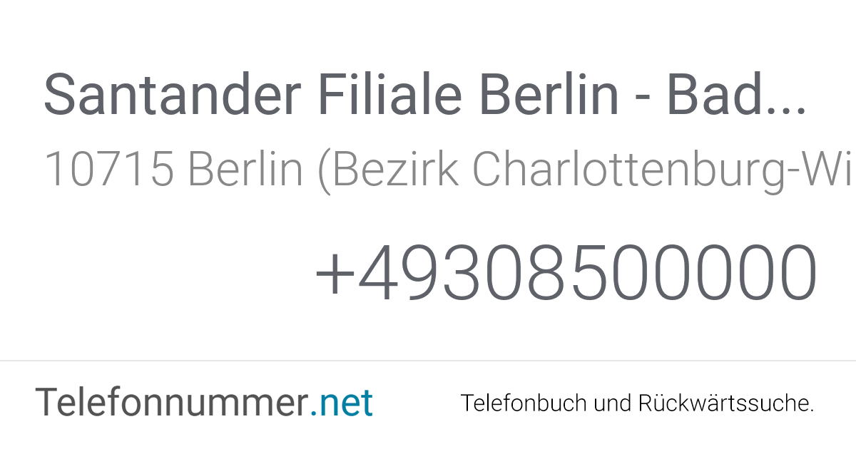 Santander Filiale Berlin - Badensche Str. Berlin (Bezirk ...