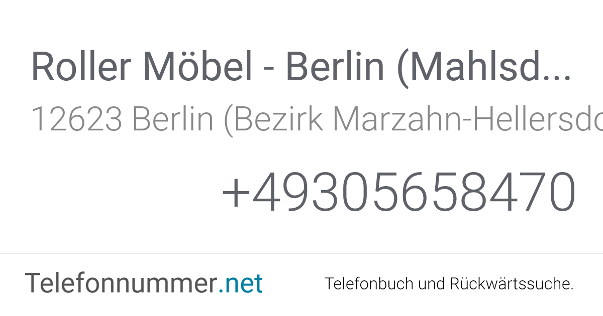 Roller Möbel - Berlin (Mahlsdorf) Berlin (Bezirk Marzahn ...