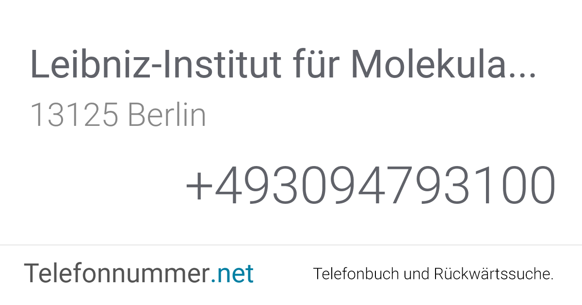 LeibnizInstitut für Molekulare Pharmakologie (FMP) Berlin