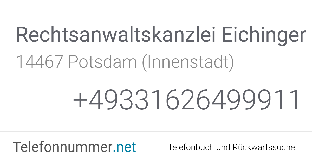 Rechtsanwaltskanzlei Eichinger Potsdam (Innenstadt ...