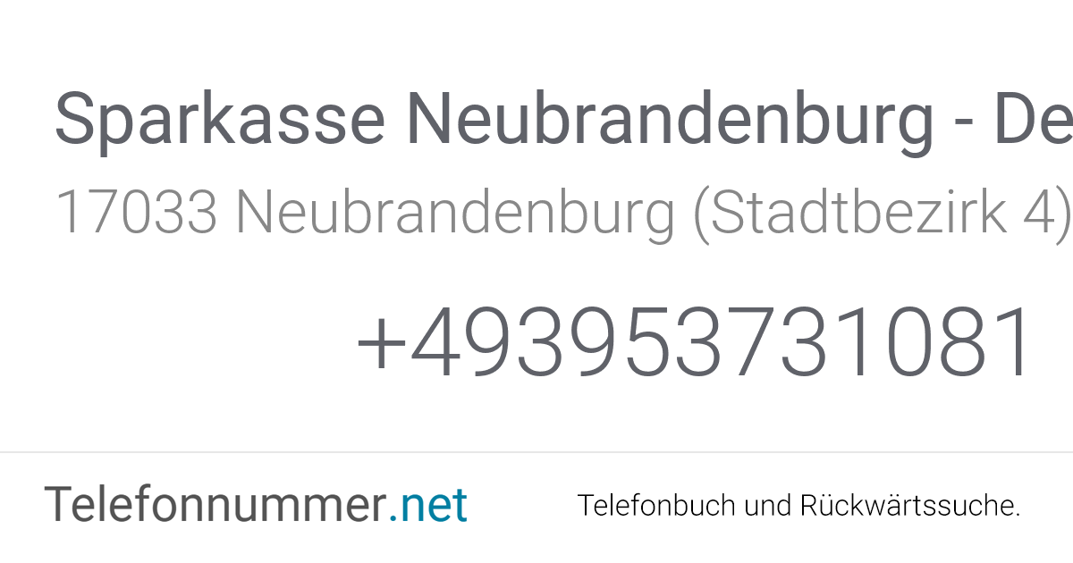 Sparkasse Neubrandenburg - Demmin - Filiale Neubrandenburg ...