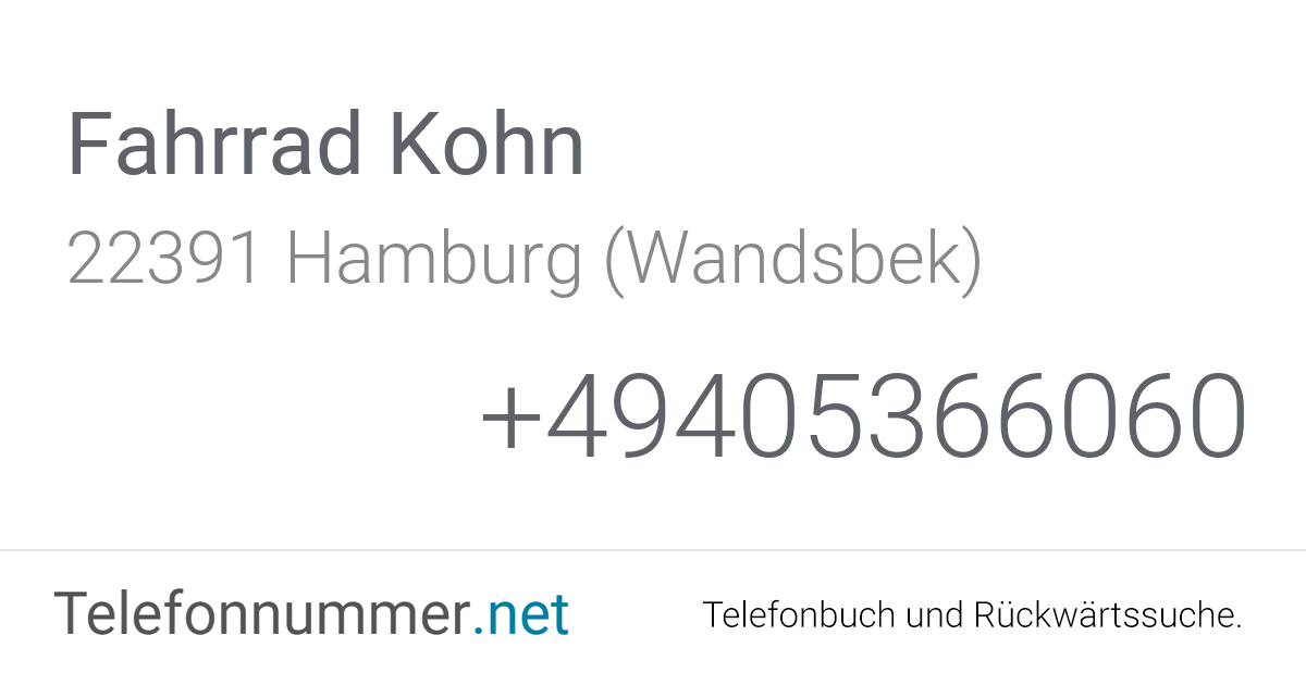 Fahrrad Kohn Hamburg (Wandsbek), Wellingsbüttler Weg 38