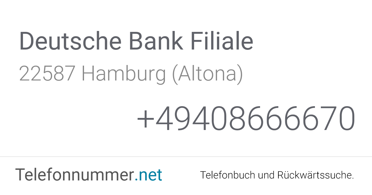 Deutsche Bank Filiale Hamburg (Altona), Blankeneser ...