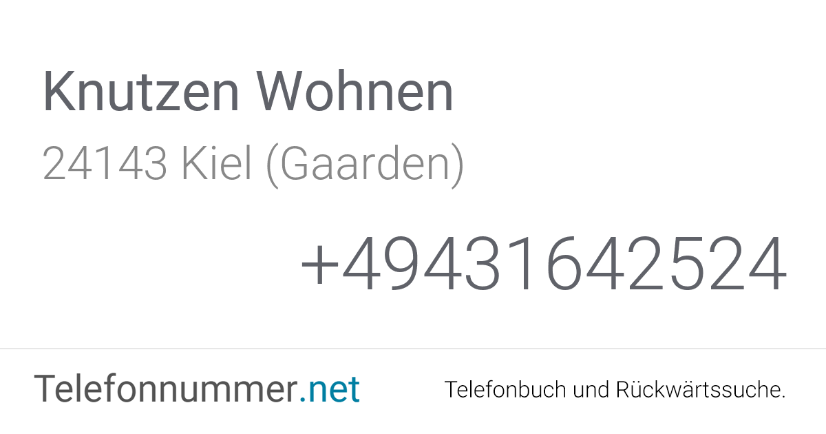 Knutzen Wohnen Kiel (Gaarden), Bahnhofstraße 14: Telefonnummer & Adresse