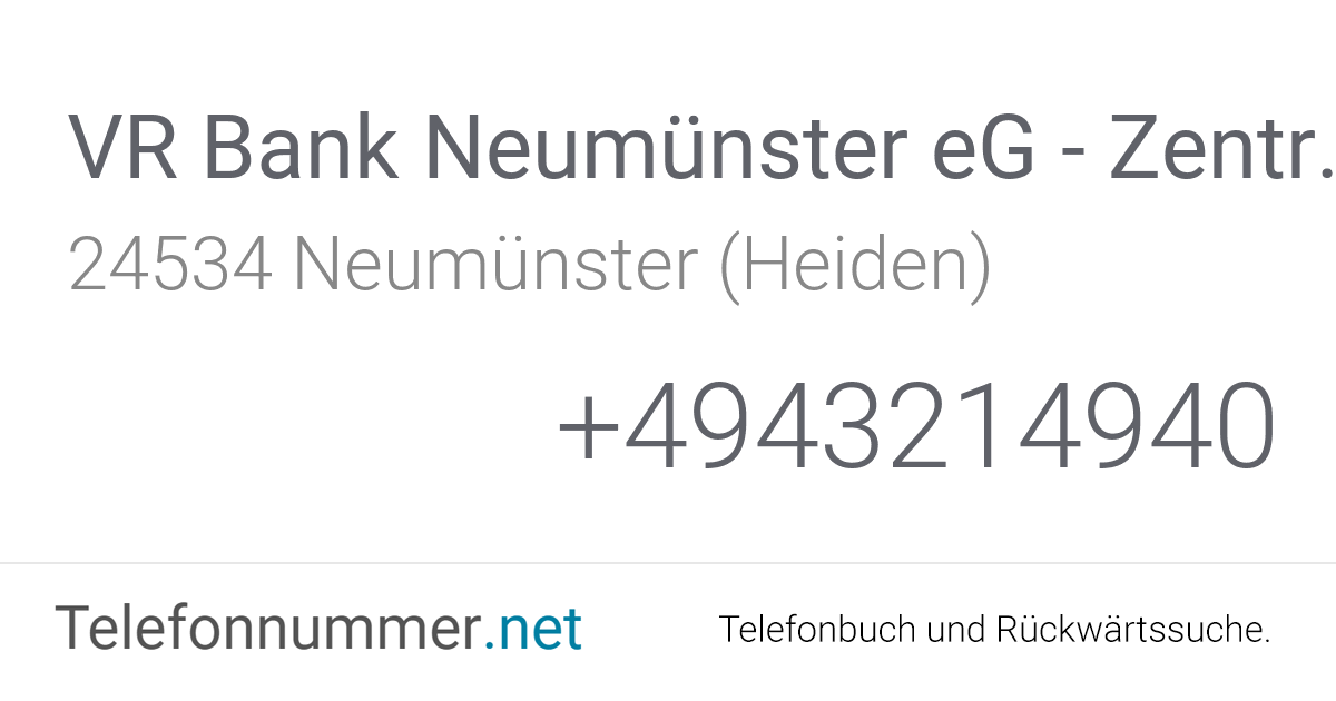 VR Bank Neumünster eG - Zentrale Neumünster Neumünster ...