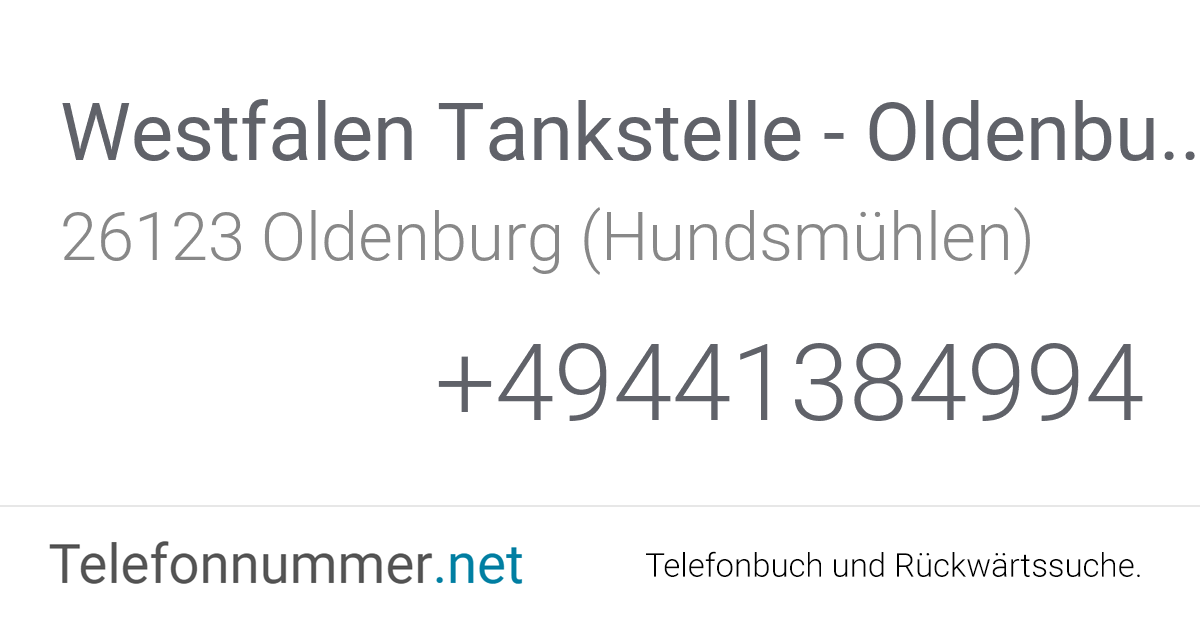 Westfalen Tankstelle - Oldenburg, Donnerschweer Str. 215 Oldenburg