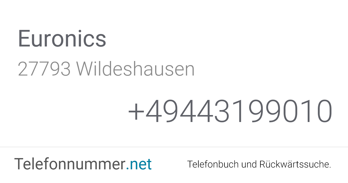 Euronics Wildeshausen, Westring 7 Telefonnummer &amp; Adresse