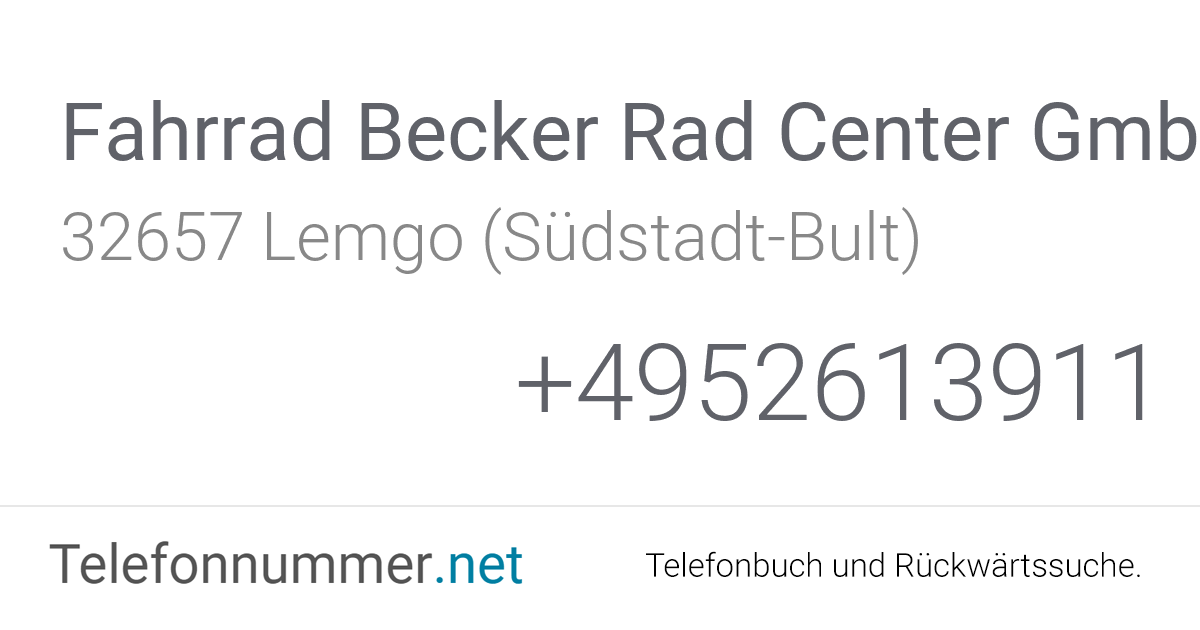 Fahrrad Becker Rad Center GmbH Lemgo (SüdstadtBult