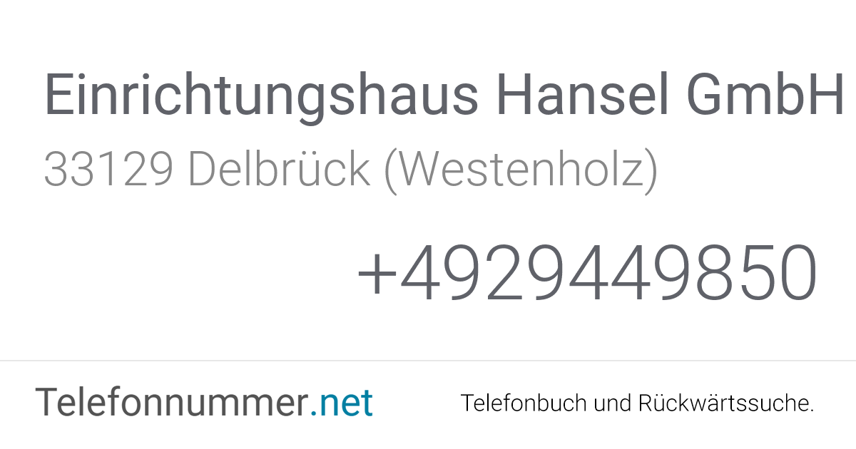 Einrichtungshaus Hansel GmbH & Co. KG Delbrück (Westenholz