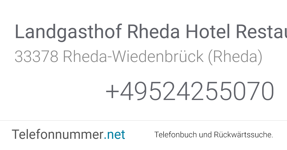 Landgasthof Rheda Hotel Restaurant Rheda-Wiedenbrück ...