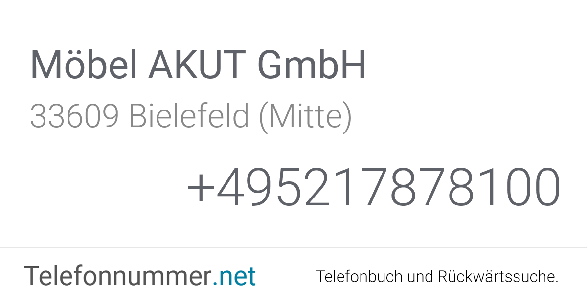 Möbel AKUT GmbH Bielefeld (Mitte), Eckendorfer Straße 100 ...