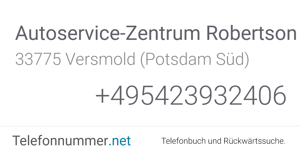 Autoservice-Zentrum Robertson Versmold (Potsdam Süd ...