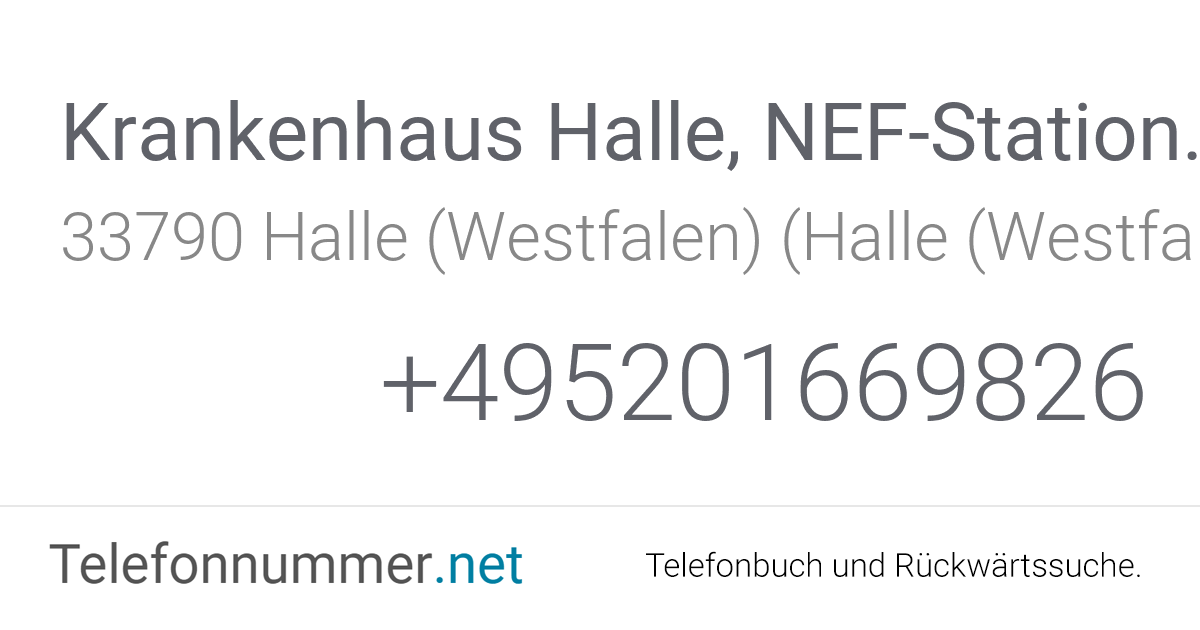 Krankenhaus Halle, NEF-Station Wolfsches Haus Halle ...