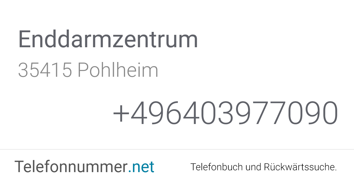 Enddarmzentrum Pohlheim, Neue Mitte 6 Telefonnummer & Adresse