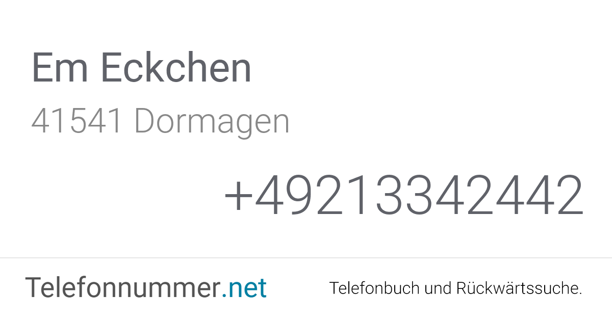 Em Eckchen Dormagen, Stürzelberger Straße 17 ...