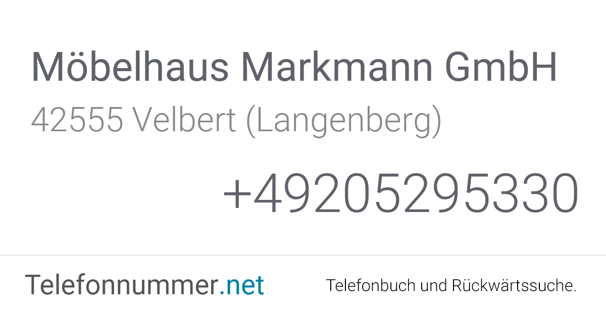 Möbelhaus Markmann GmbH Velbert (Langenberg), Kohlenstraße