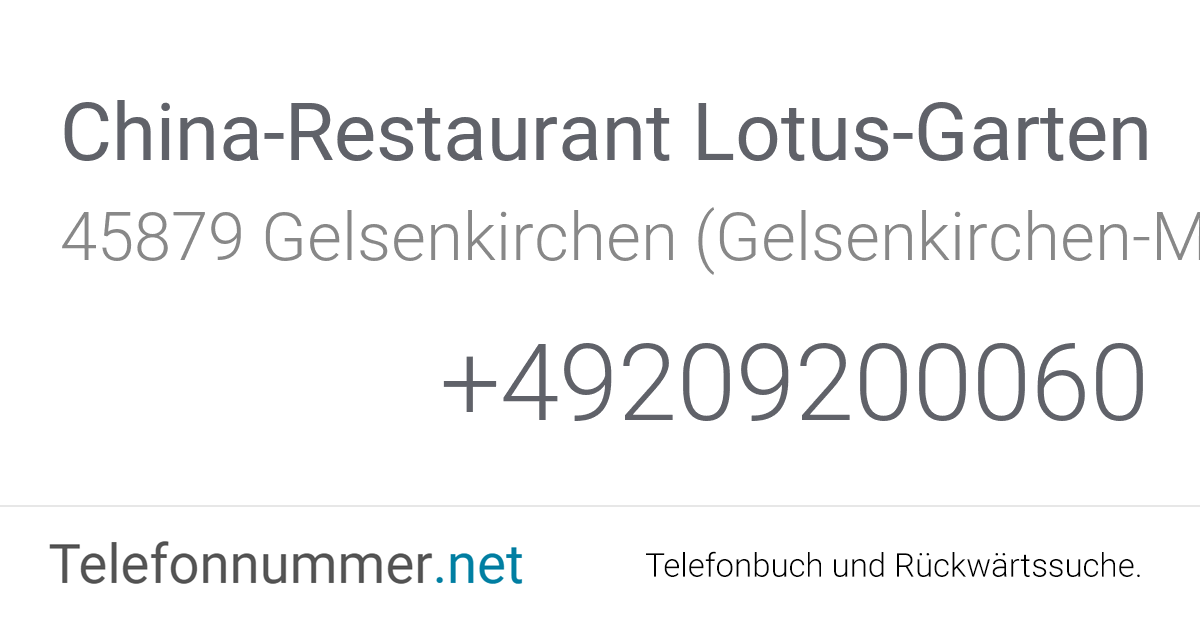 ChinaRestaurant LotusGarten Gelsenkirchen (Gelsenkirchen