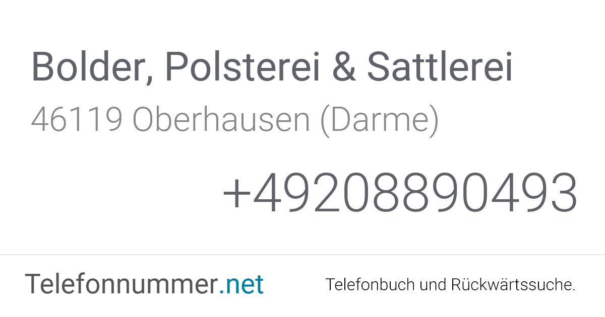 Bolder, Polsterei & Sattlerei Oberhausen (Darme