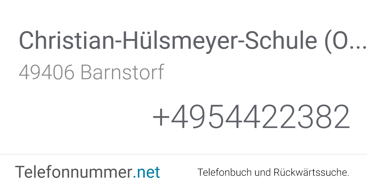 Christian-Hülsmeyer-Schule (Oberschule Barnstorf ...