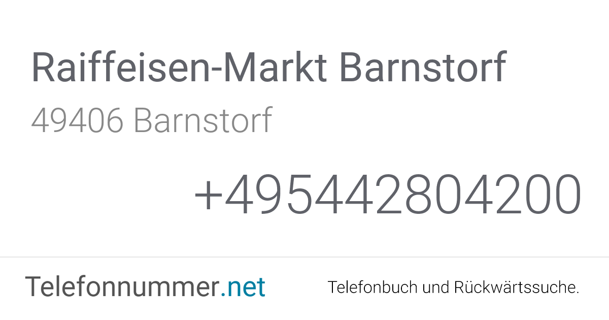 Raiffeisen-Markt Barnstorf Barnstorf, Robert-Bosch-Straße ...