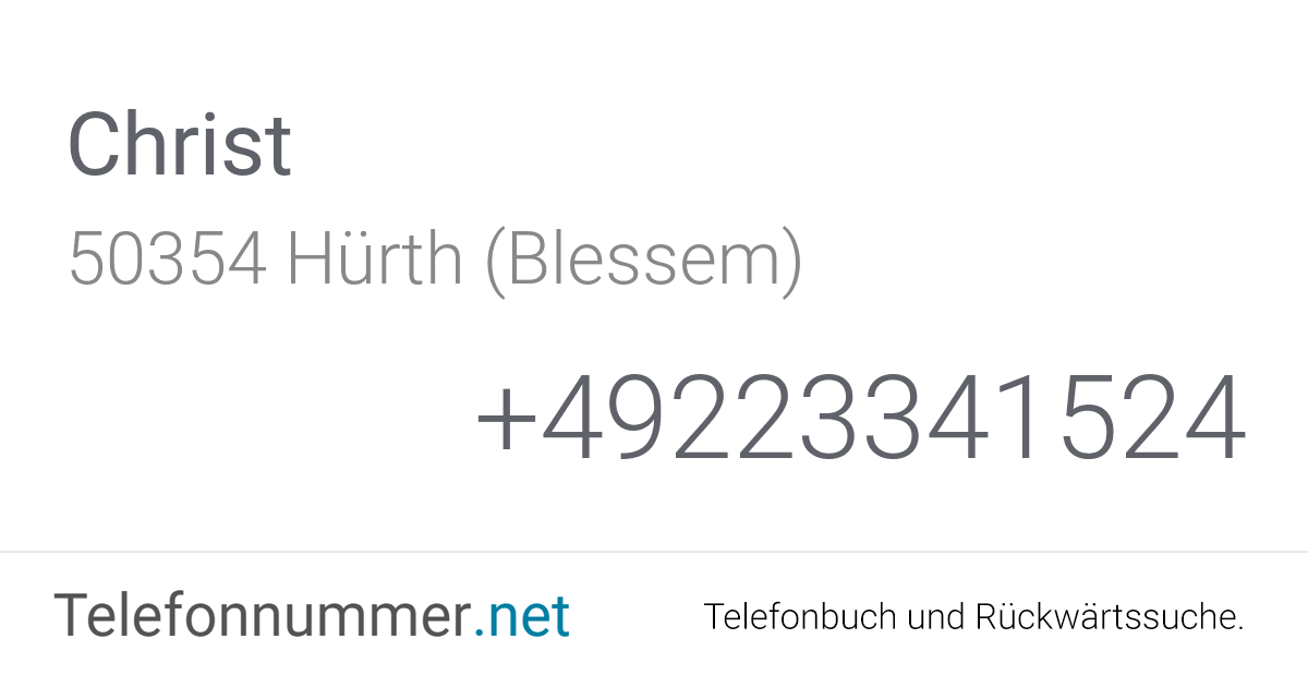 Christ Hürth (Blessem), Firmenichstraße 18: Telefonnummer ...