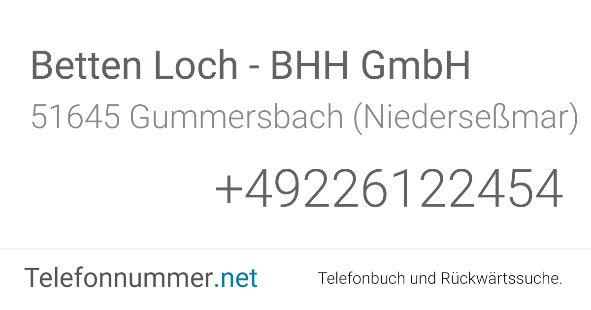 Betten Loch BHH GmbH Gummersbach (Niederseßmar), Kölner