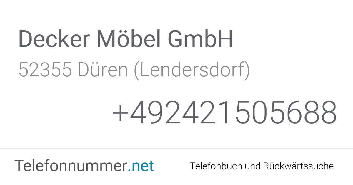 Decker Möbel GmbH Düren (Lendersdorf), Hauptstraße 59
