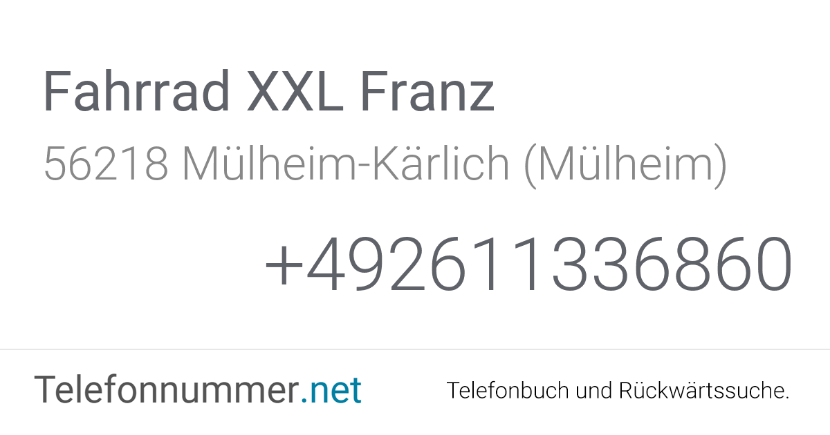 fahrrad xxl fahrrad franz gmbh industriestraße 18 56218 mülheim kärlich