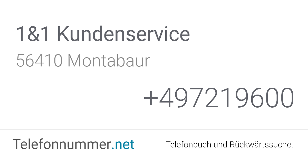 1&1 Kundenservice Montabaur, Elgendorfer Str. 57 ...