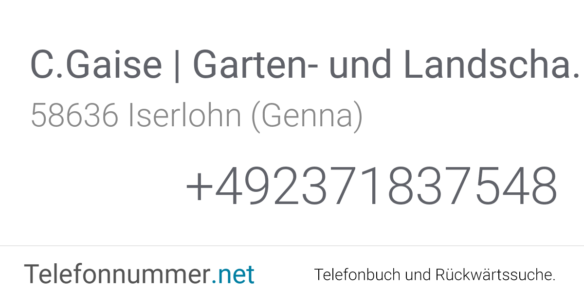 C.Gaise Garten und Landschaftsbau Iserlohn Iserlohn