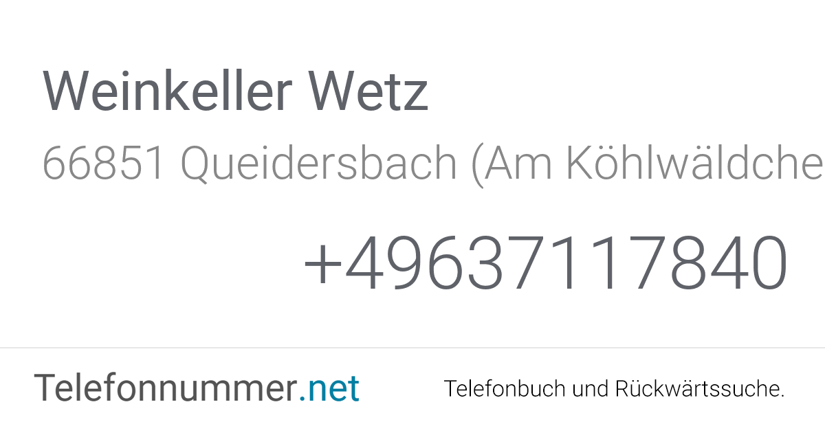 Weinkeller Wetz Queidersbach (Am Köhlwäldchen), Zum ...