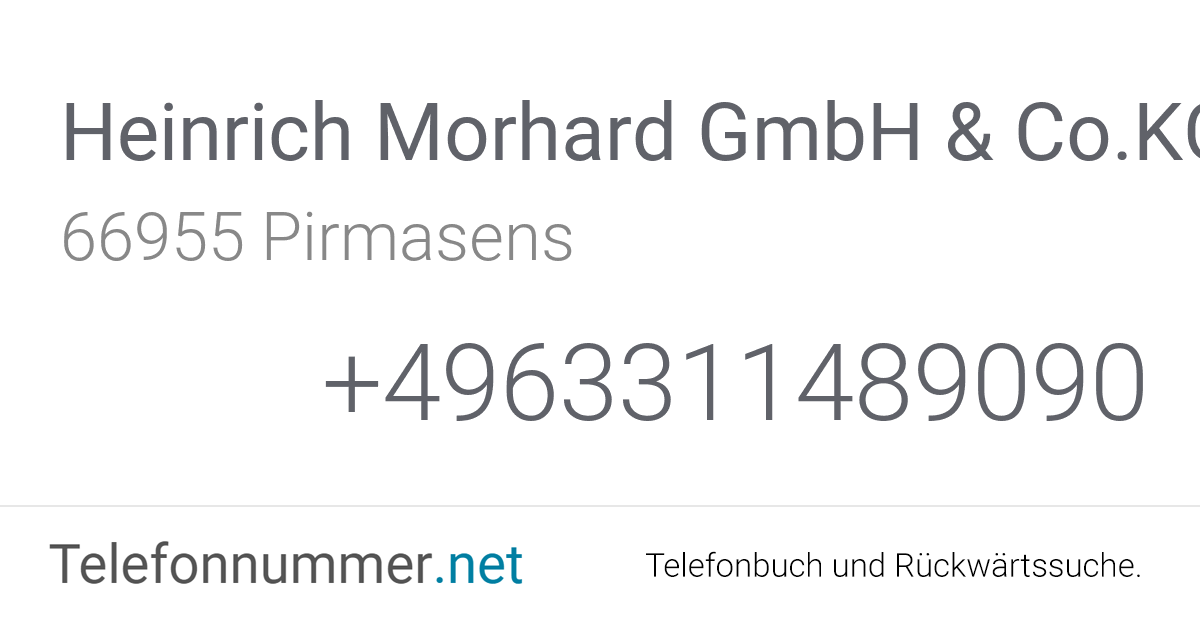 Heinrich Morhard GmbH & Co.KG Pirmasens, Blocksbergstraße