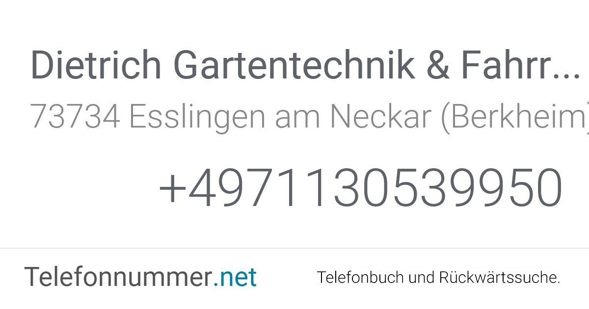 Dietrich Gartentechnik & Fahrräder Esslingen am Neckar