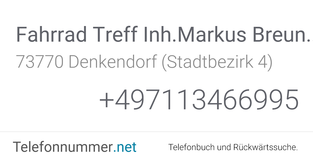 Fahrrad Treff Inh.Markus Breuning Denkendorf (Stadtbezirk
