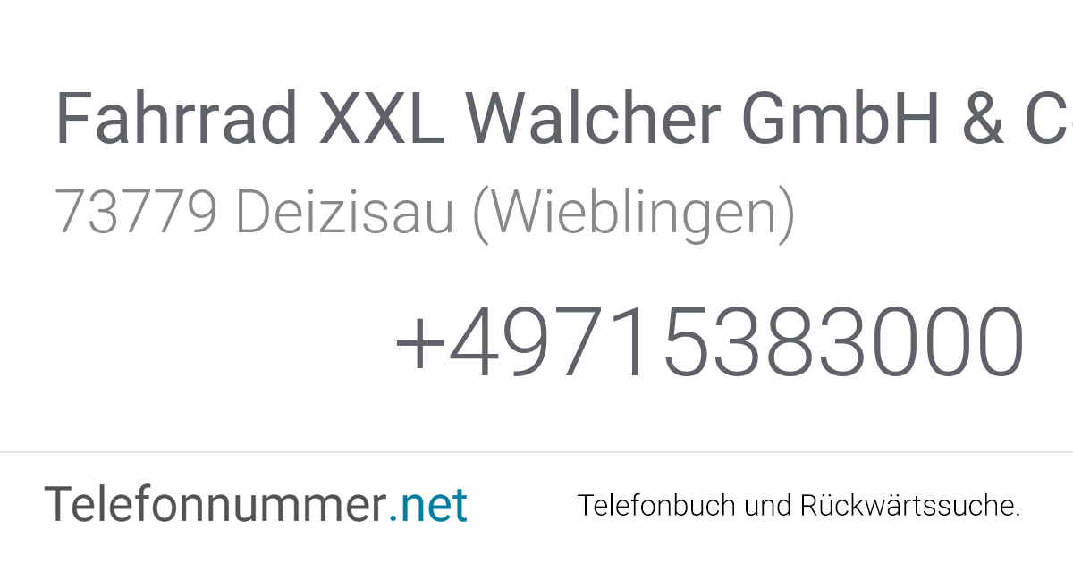 Fahrrad XXL Walcher GmbH & Co. KG Deizisau (Wieblingen