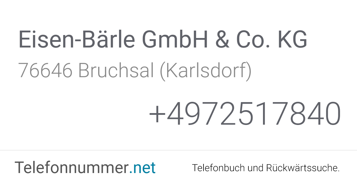 Eisen-Bärle GmbH & Co. KG Bruchsal (Karlsdorf ...