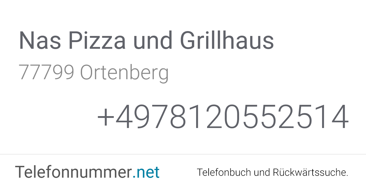 Nas Pizza und Grillhaus Ortenberg, Hauptstraße 52: Telefonnummer & Adresse