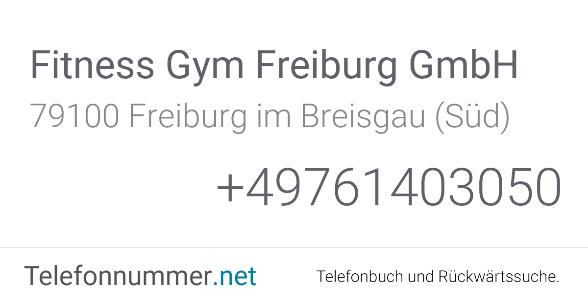 Fitness Gym Freiburg GmbH Freiburg im Breisgau (Süd), Oltmannsstraße 1