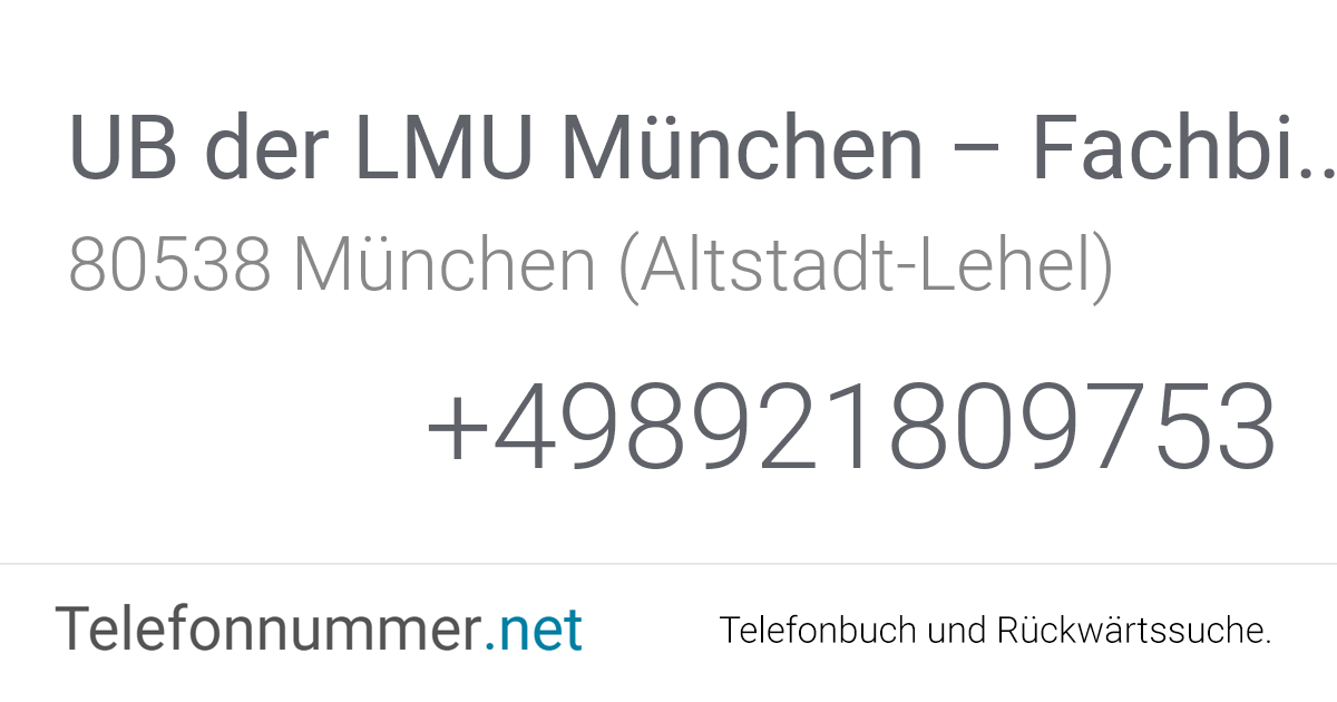 UB der LMU München Fachbibliothek Englischer Garten