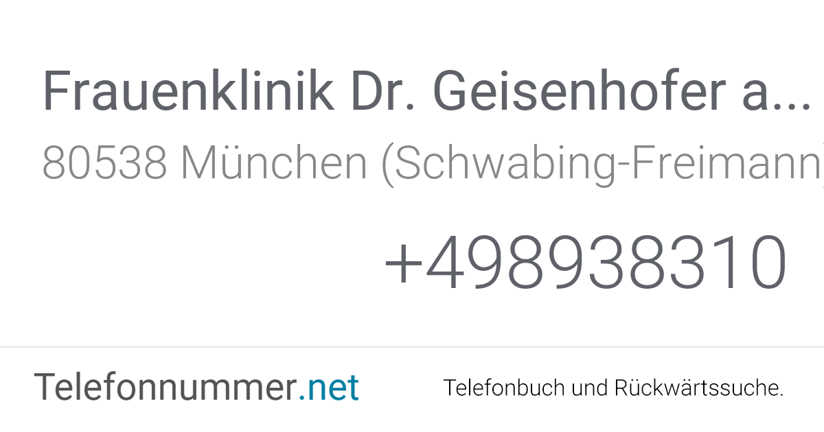 Frauenklinik Dr. Geisenhofer am Englischen Garten München