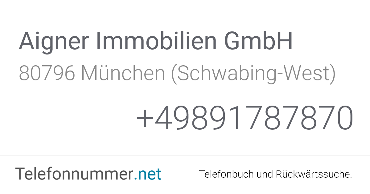 Aigner Immobilien GmbH München (Schwabing-West ...