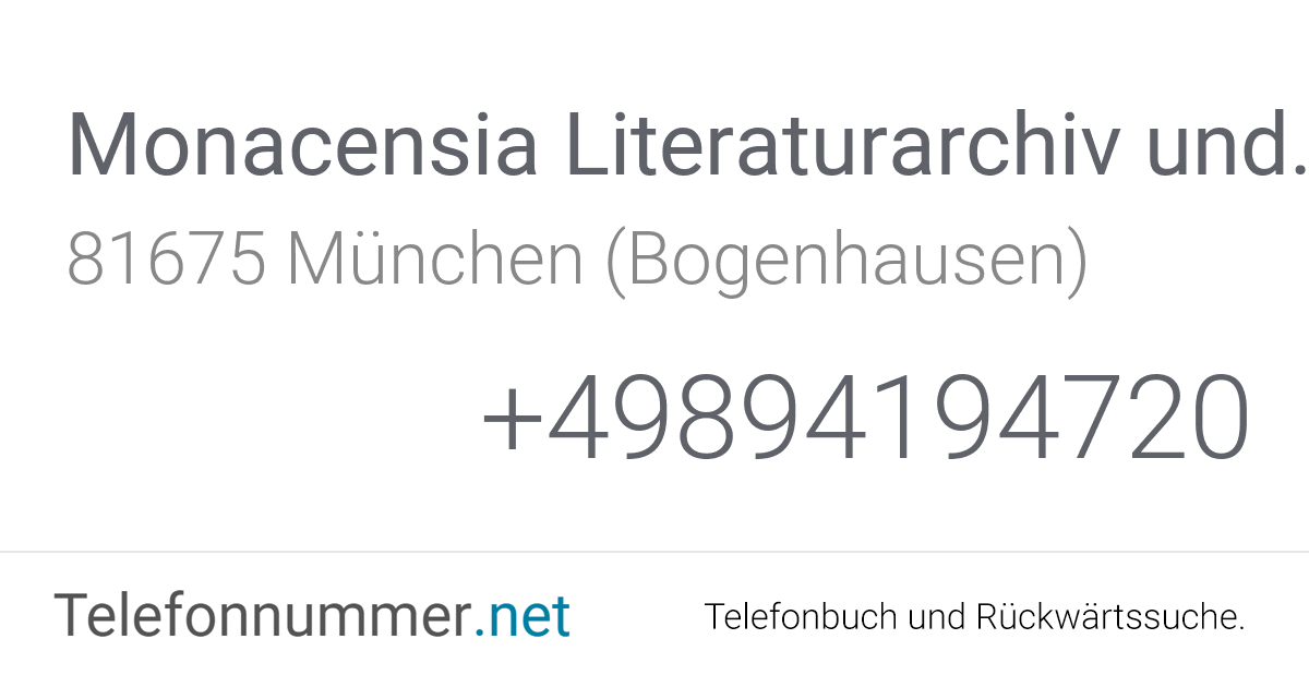 Monacensia Literaturarchiv und Bibliothek München