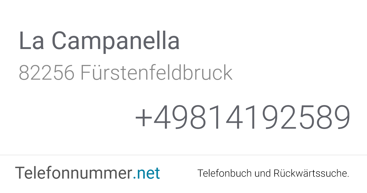 La Campanella Fürstenfeldbruck, Schillerstraße 41 ...