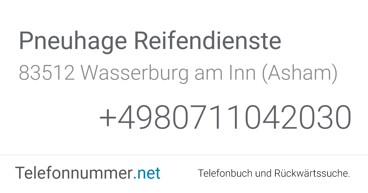 Pneuhage Reifendienste Wasserburg am Inn (Asham ...