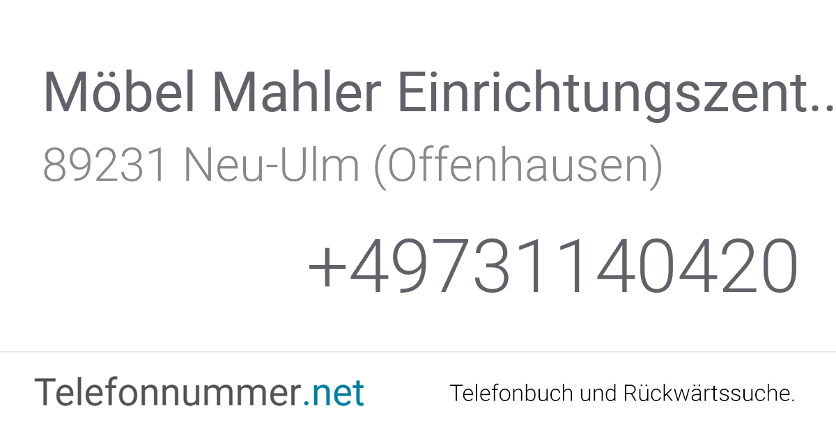 Möbel Mahler Einrichtungszentrum NeuUlm (Offenhausen