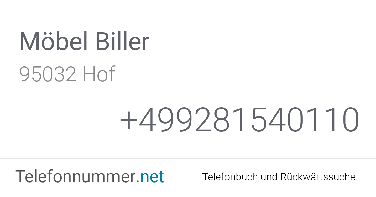 Möbel Biller Hof, An den Mühlwiesen 2 Telefonnummer & Adresse