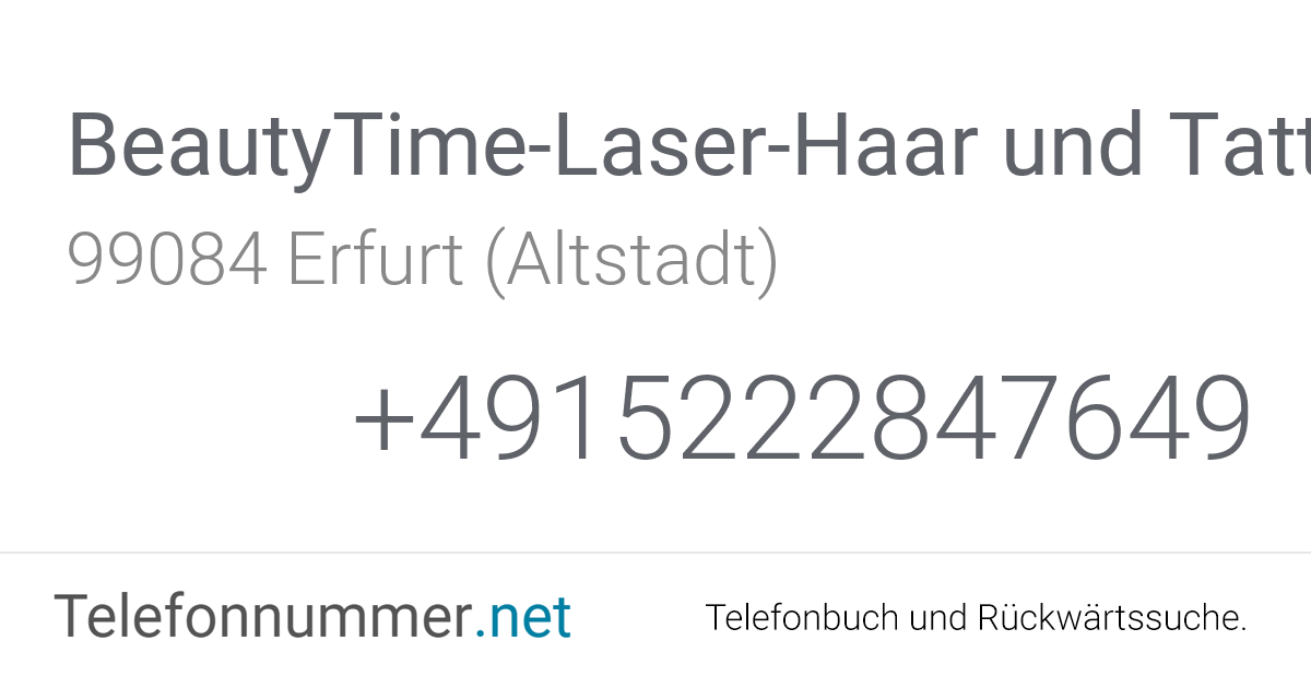 BeautyTime-Laser-Haar und Tattooentfernung Erfurt ...