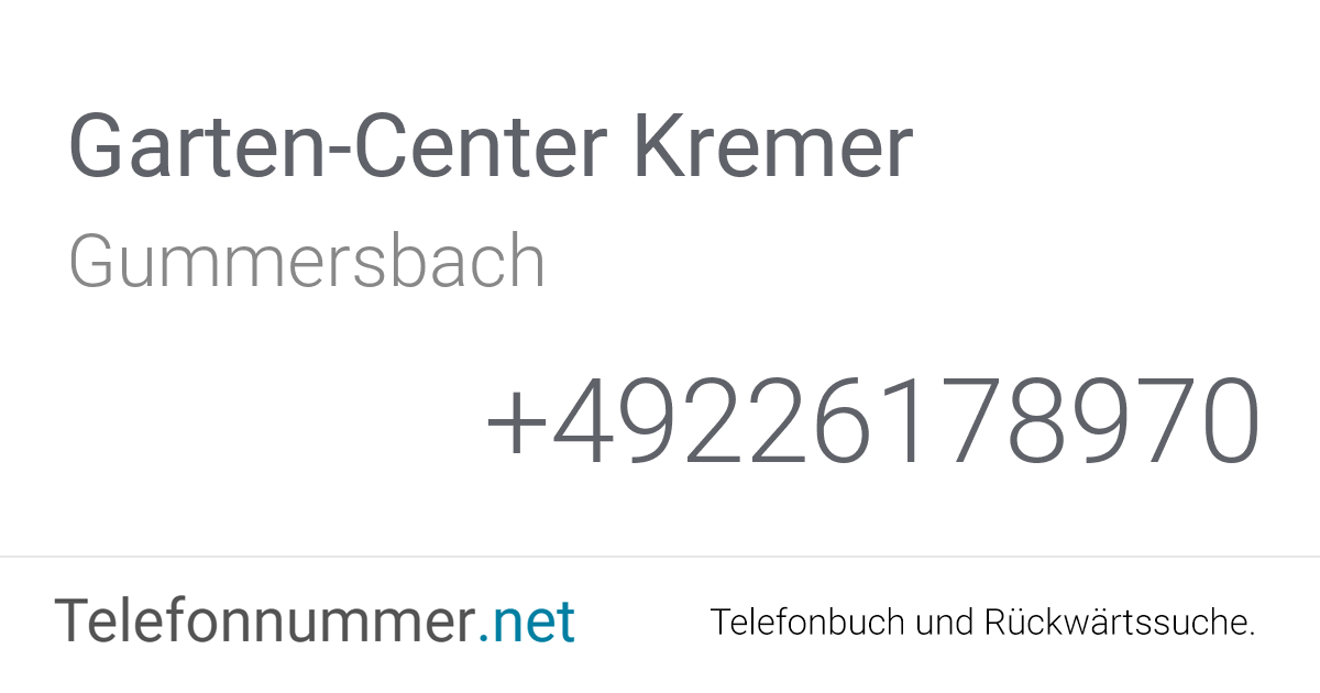 GartenCenter Kremer Gummersbach, Friedrichstaler Straße