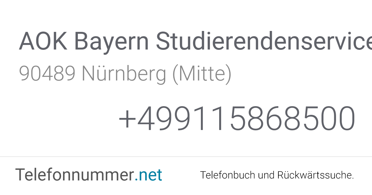 Aok Bayern Nürnberg Adresse